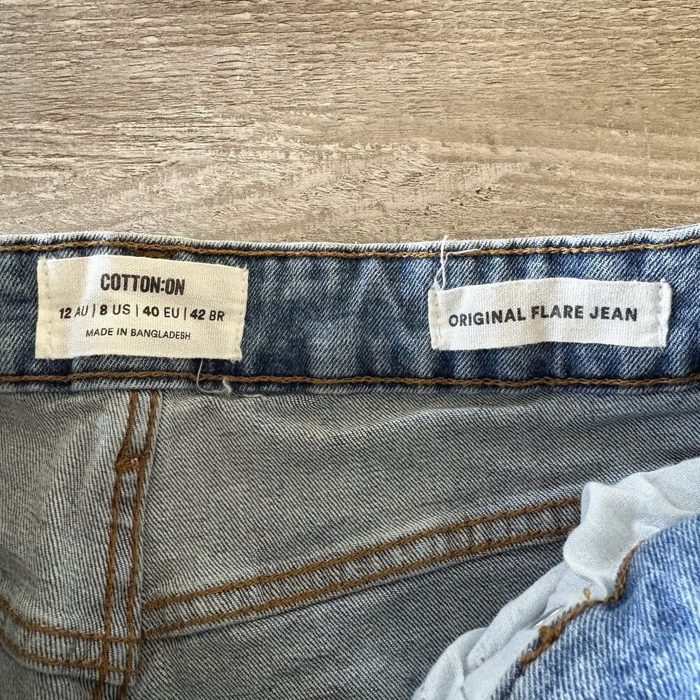 Cotton On Jeans | Womens 8 (29x31.5) | Original Flare Light Wash Stretch Denim - Picture 2 of 9